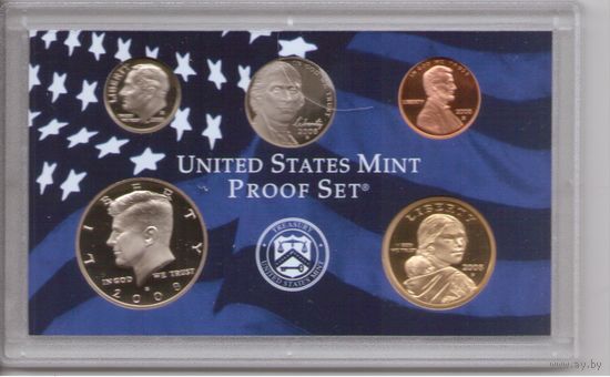 Годовой набор монет США 2008 г. с одним долларом Сакагавея "Парящий орел" двор S (1; 10; 25; 50 центов + 1 доллар) _Proof Set