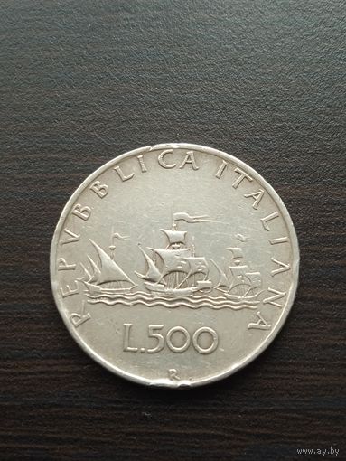 Италия 500 лир 1960 год -КОРАБЛИ КОЛУМБА