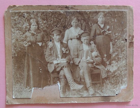 Фото "Женихи и невесты", 1910 г. (11*8 см)
