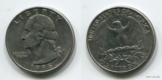 США. 25 центов (1996, буква P)