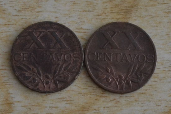 Португалия 20 сентаво 1953 и 1955