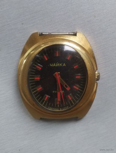 Часы наручные механические мужские "Чайка", 2509Н, очень редкие , позолота 10 мкм, СССР, 70-80-х