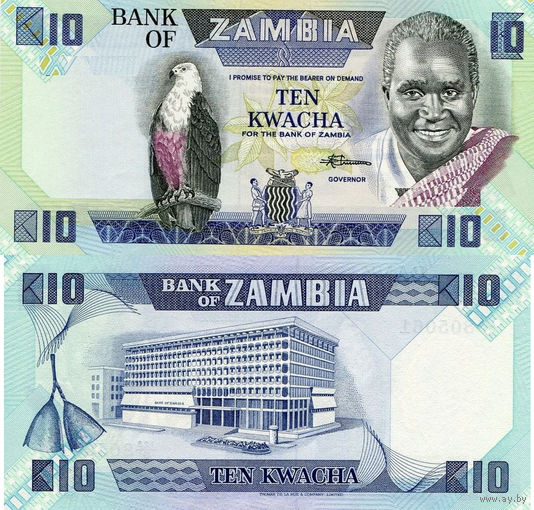 Замбия 10 Квача 1980 UNC П1-93