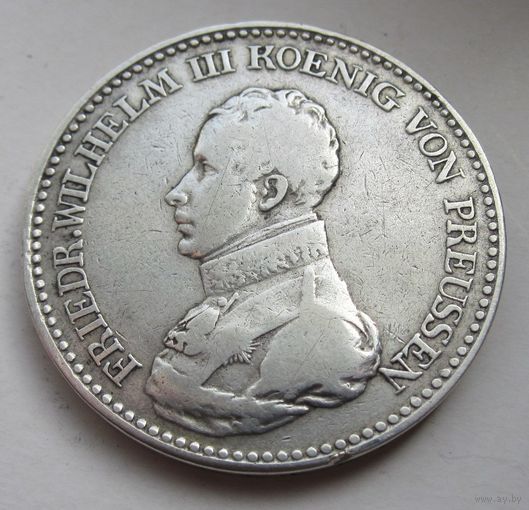 Пруссия 1 талер 1818 D,  серебро  .31-366