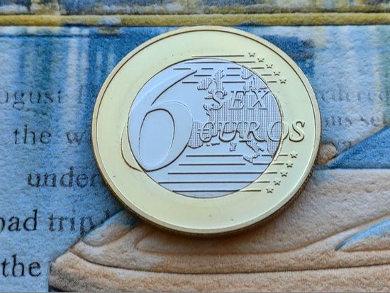 Монетовидный жетон 6 (Sex) Euros (евро). #22