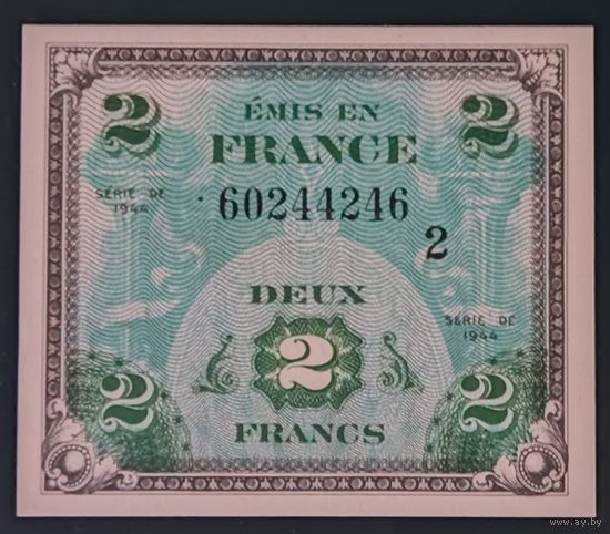 2 франка 1944 года - Франция - Оккупация союзников - UNC