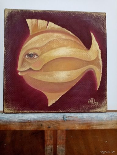 Dasha Art "Золотая рыбка", 21х21см. х.м.