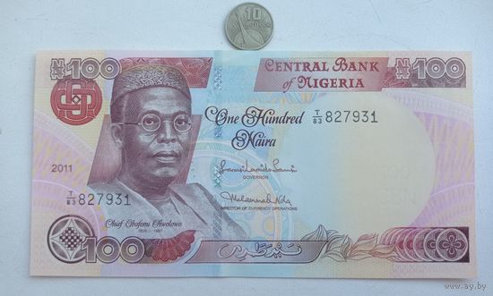 Werty71 Нигерия 100 найра 2011 UNC банкнота гора Зума Ворота в Абуджу