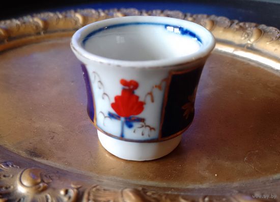 Старинная рюмка пиала чашечка для Сакэ фарфор Япония ручная разрисовка