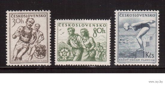 Чехословакия-1954,(Мих.856-858) , ** , Спорт,