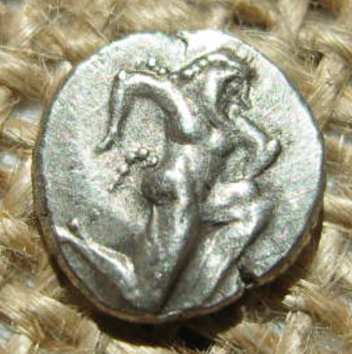 Греция. Greece Thasos, Остров Фракия, AR Diobol, 500-480 до н. э. Серебряная греческая монета-около 0,9 г, 10, 6mm
