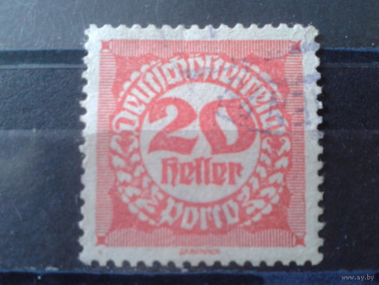 Австрия 1920 Доплатная марка 20