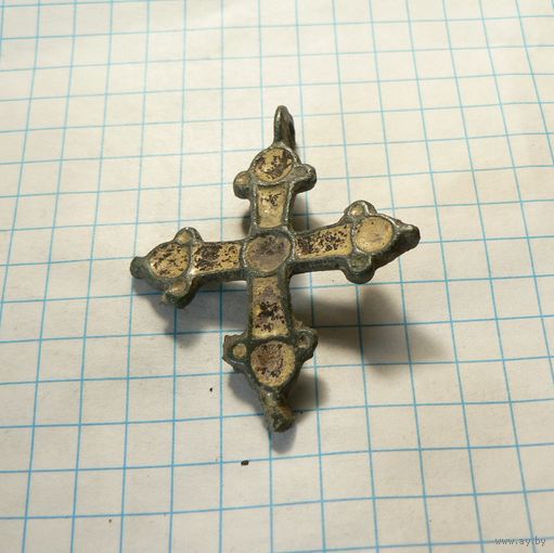 Крестик с эмалями двухсторонний