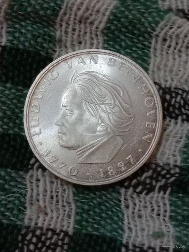 Германия 5 марок серебро 1970 Бетховен