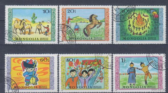 [358] Монголия 1976. Мир детства. Гашеные марки.
