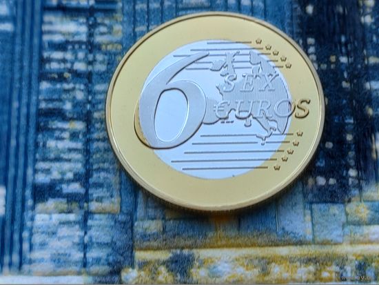 Монетовидный жетон 6 (Sex) Euros (евро). #24