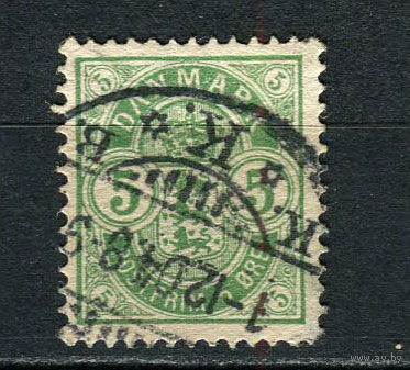 Дания - 1884/1902 - Герб 5 O - [Mi.34 Y B] - 1 марка. Гашеная.  (Лот 29CW)