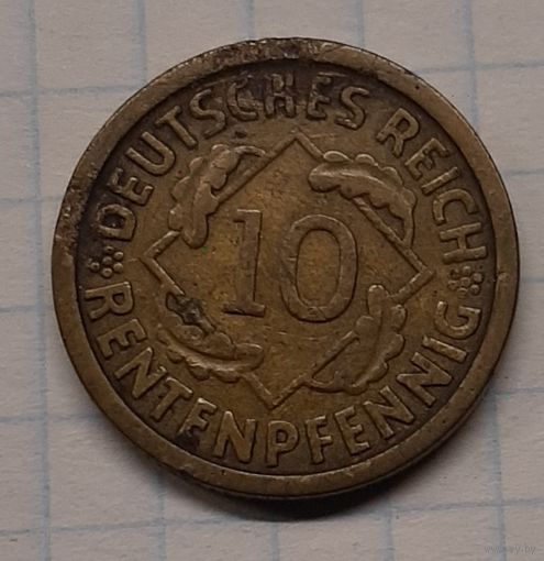 Германия 10 рентенпфеннигов 1924г.J km33