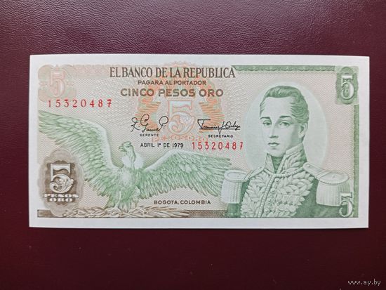 Колумбия 5 песо 1979 UNC