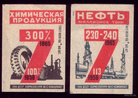 2 этикетки 1958 год Планы-фантазии Борисов