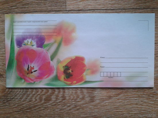 2009 не маркированный конверт цветы