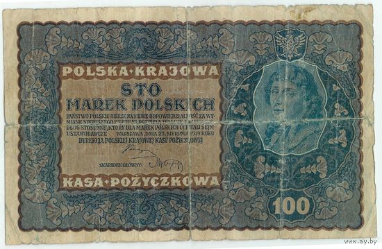 Польша, 100 марок польских 1919 год.