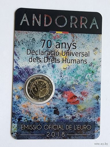 2 евро 2018 Андорра  70 лет Всеобщей декларации прав человека BU
