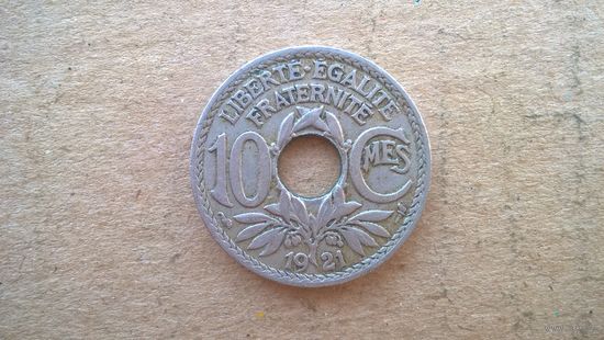 Франция 10 сантимов, 1921г. (D-20)