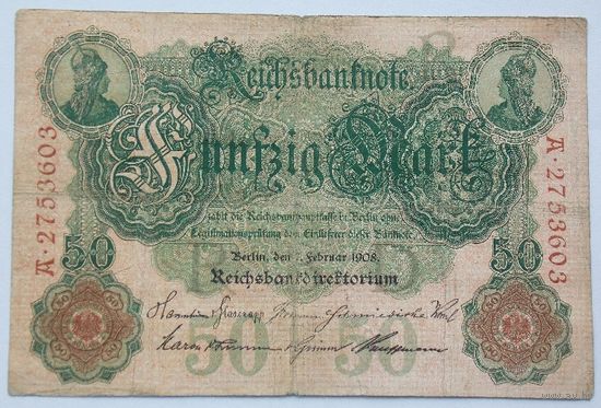 Германия 50 марок  1908