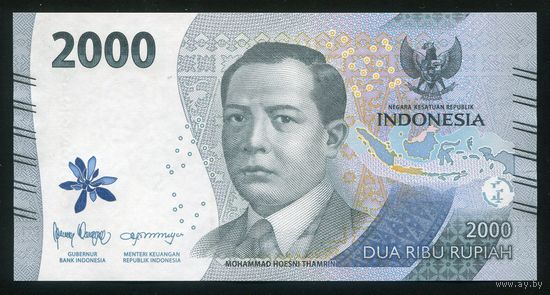 Индонезия 2000 рупий 2022 г. P163. Серия OAJ. UNC