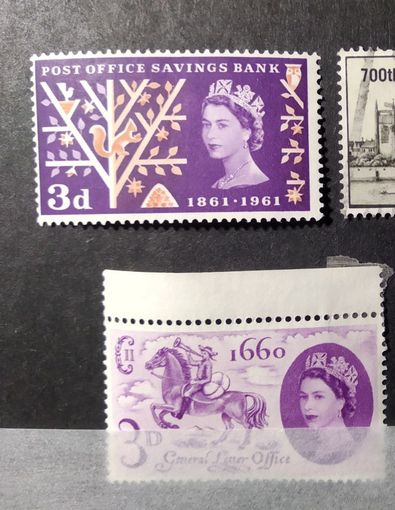 ВЕЛИКОБРИТАНИЯ\1379\ набор марок 1960\61  Королева Елизавета