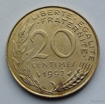 Франция 20 сантимов. 1997