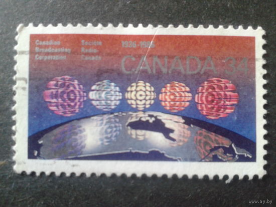 Канада 1986 карта Канады