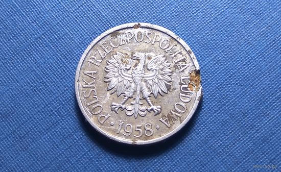 5 грошей 1958. Польша.