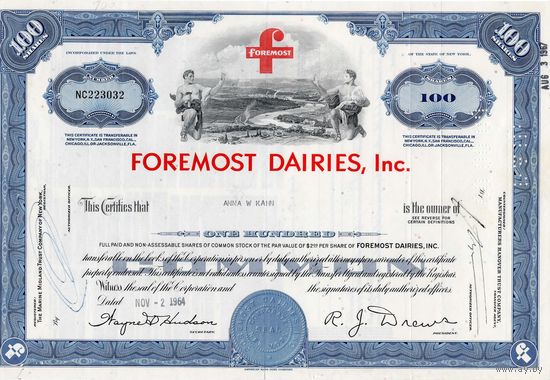 FOREMOST DAIRIES, Inc., США
