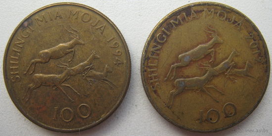 Танзания 100 шиллингов 1994, 2012 гг. Цена за 1 шт. (gl)