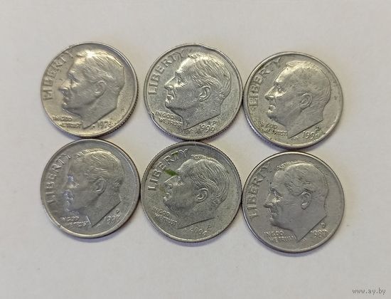 10 центов США дайм 1978 г.1987 D г.1990 D г.  2004 P год