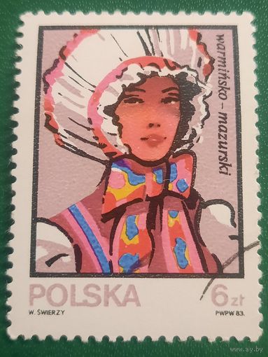 Польша 1983. Польские традиционные наряды. Warminsko-Mazurski.Марка из серии