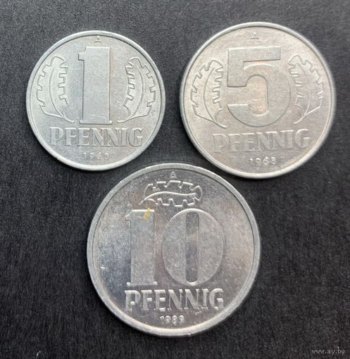 ГДР, 3 разные монетки