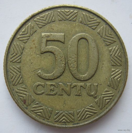 Литва 50 центов  1997 г.