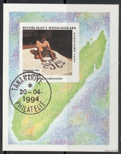 Малагасийская Республика (Мадагаскар) /1993/ Искусство Страны / Ремесло / Блок
