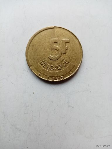 Монета 5 F 1993 год