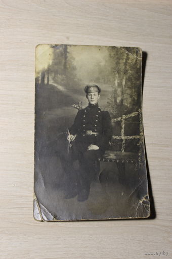 Фото военнослужащего РИА, 1915 года, размер 14*9 см.