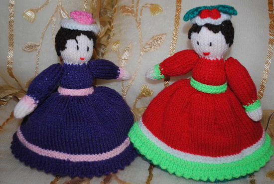 Две Куклы вязанные/перевёртыши, - полностью ручной работы в единственном экз: "АНФИСА и РАИСА"., - *в этом лоте цена за обе уже со скидкой!