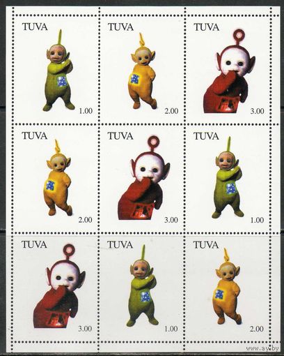 Герои детских телепередач Тува  малый лист из 9 марок