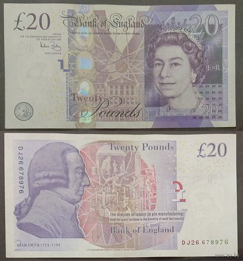 Великобритания. 20 фунтов (образца 2006 года, P392a, подпись Bailey)