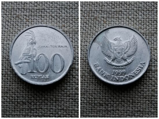 Индонезия 100 рупий 1999/фауна /птицы.Попугай