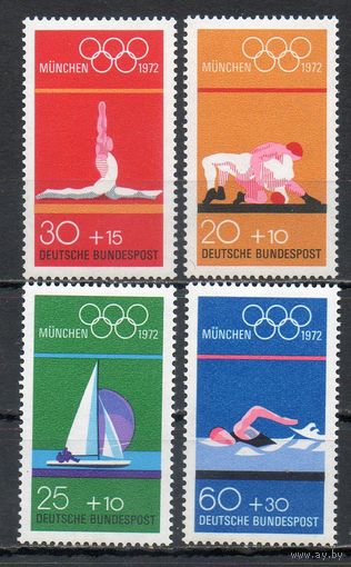 Олимпийские игры в Мюнхене (IV выпуск) ФРГ 1972 год серия из 4-х марок