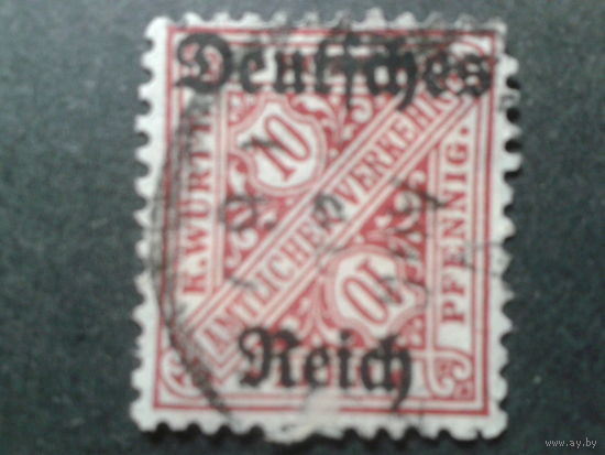 Германия 1920 надпечатка на марке Вюртемберга