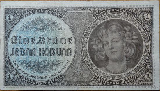 1 крона 1940г  Богемия и Моравия протекторат